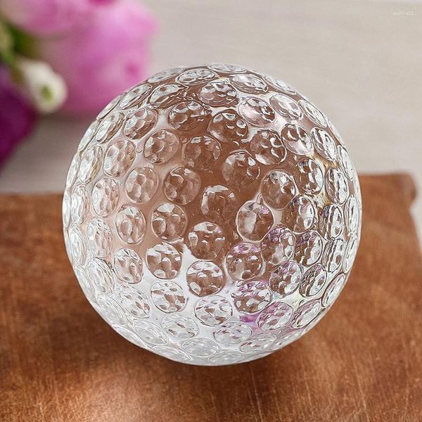 Figuras decorativas Clear Crystal Golf Ball Papisco Figurado Pogografía Propiedades Decoración del hogar Sphere Sport Fans de recuerdo golfista