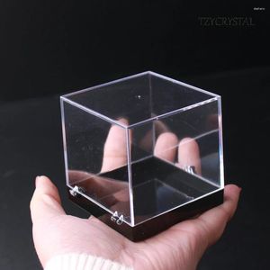 Figurines décoratives Cube Cube acrylique Flip Box Home Bijoux Affichage Conteneur