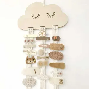 Figurines décoratives Clouds Boîtres en bois Enfants Coiffure Clip Clip Accessoires Rangement Organisation de bricolage Kit de chambre