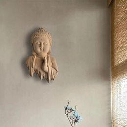 Figurines décoratives Mur en céramique grossier suspendu Bouddha Decoration Ménage simple Chinois Porche Zen Tathagata salon