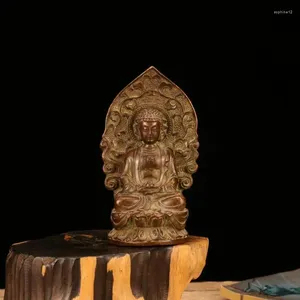 Decoratieve beeldjes verzamelen China Tibet Boeddhisme Paarse koperen Boeddhabeeld van Tathagata Crafts