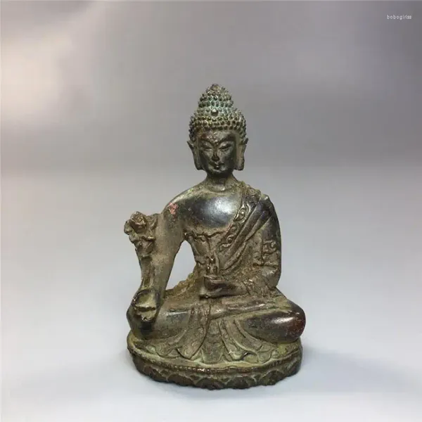 Figuras decorativas coleccionables de bronce del budismo tibetano de China, estatua de Buda Amitabha