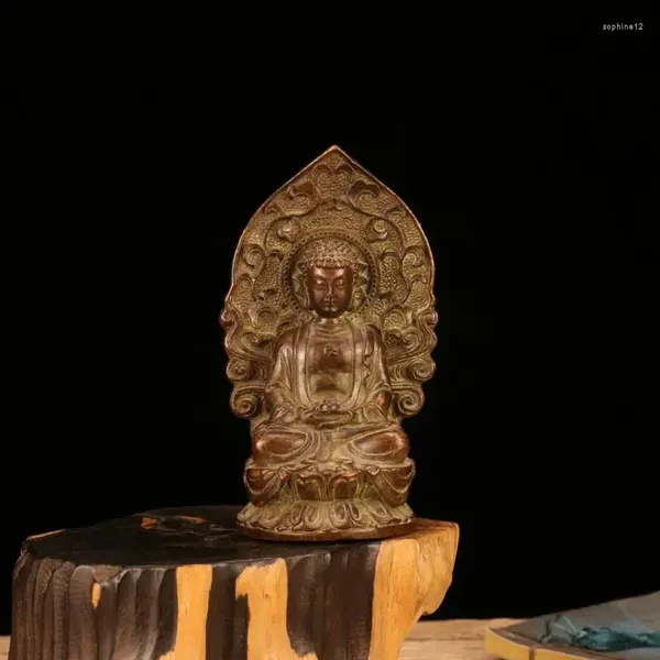 Les figurines décoratives collectionnent le bouddhisme du Tibet Chine Purple Copper Bouddha Statue de Tathagata Crafts