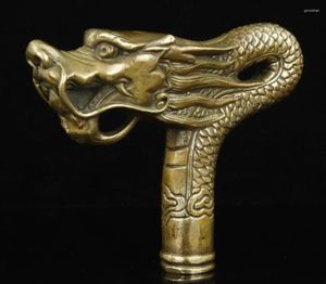 Figurines décoratives Collectable Chine ancienne travail manuel bronze statue de canne de canne Stick de marche 10 cm