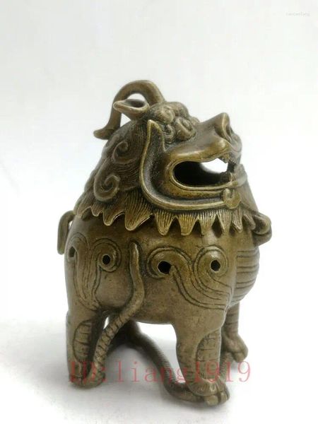Collection de figurines décoratifs Old China Bronze sculpture kylin décoration du brûleur d'encens fumé Kylin