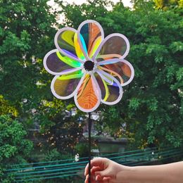 Figurines décoratines Changer le moulin à vent Transparent décor extérieur rose pour yard de jardin et matériau durable plus robuste