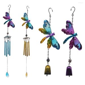Figurines décoratives libellule colorée, pendentif cloche, carillons éoliens, décoration de jardin intérieur et extérieur, carillon de décoration mural suspendu