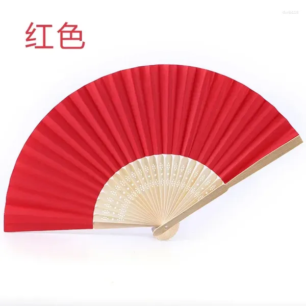 Figurines décoratives ventilateur en papier pliable coloré portable chinois bambou enfants peignant la fête d'anniversaire de mariage gif