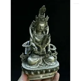 Figurines décoratives Concubine Tara Yab-Yum Bouddha Bonheur Ange Mandkesvara Tibet Argent Statues