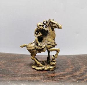 Figurines décoratives en cuivre, Statue en Bronze, cheval et singe du zodiaque chinois, ornements, artisanat Antique