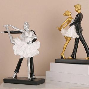 Figurines décoratives de Couple, Sculpture de danse en résine, Statue de danseuse de Ballet, ornement de bureau artistique pour la décoration de la maison