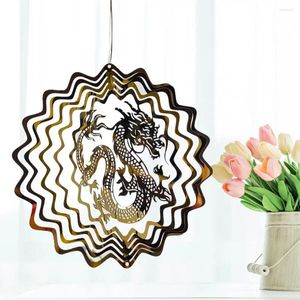 Decoratieve beeldjes Courtyard Decoratie Roteren Hollow Mirror Lighting Accessoire Hangende ornament Artwork Crafts Dragon Pendant Wind