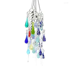 Decoratieve beeldjes Creative Clear Crystal Glass Ice Pendant met 6 stks Water Drop Ornamenten Wedding Party Kerstmis Tree Outdoor Garden Decor