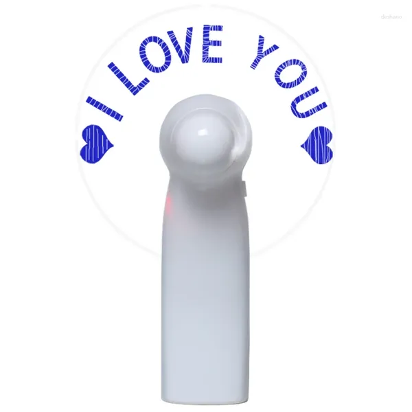 Figuras decorativas Confesión creativa Pequeño ventilador Led Luminoso Luz de juguete con palabra flash DIY Custom Handheld Recargable Logotipo de publicidad