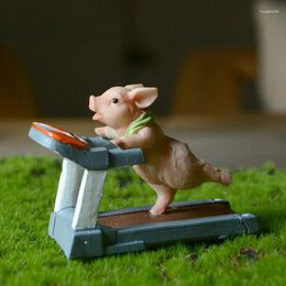 Figurines décoratives Créatif Mignon Cochon Ornements Animal Cochon Sport Fitness Série Figurine Kits De Garage pour Hommes Femmes Cadeau D'anniversaire Maison