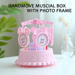 Figurines décoratives cadeau créatif présent princesse Handmove boîte à musique Musical Po cadre en plastique dessin animé en gros FG1239