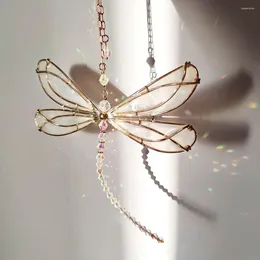 Figurines décoratives Creative Metal Wing Dragonfly Crystal Suncatcher Garden Wind Chimes Butterfly Home Decor Fenêtre pour Girl's Gifts Car