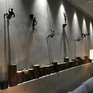 Decoratieve Beeldjes Creatieve Rotsklimmen Mannen Sculptuur Muur Hangende Decoraties Hars Standbeeld Beeldje Ambachten Woninginrichting Decor