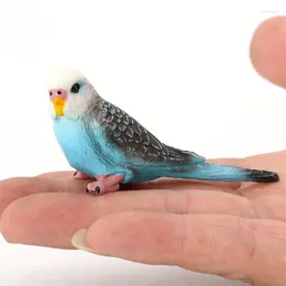Figurines décoratives Simulation créative Parrot Parkeet Miniature Paysage Ornement Modèle Animal Porcelle Figurine Artificial Bird Pographie