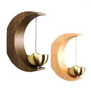 Decoratieve beeldjes Creatieve houten deurbel Knopers slaapkamer el winkel koelkast koelkast windt chime natuurlijk mooie geluidsgeschenken