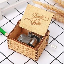 Figuritas decorativas caja de música creativa de madera con manivela excelente madera contrachapada de abedul dura y duradera para fiesta de cumpleaños sala de estar