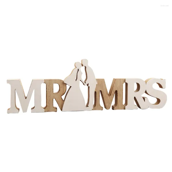 Figuras decorativas Señal de madera creativa MRS Decoración Adornos Logotipo de letra para pareja Decoración de bodas rústicas