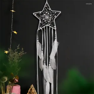 Figurines décoratifs Crescent Star Sun Home Decoration Dream Catching Net Harajuku Style Mobasing Wall Tissu Strips Honders
