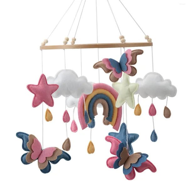 Figurines décoratives Cribe de papillons mobiles dans les nuages de nurserie de nurserie pour bébé