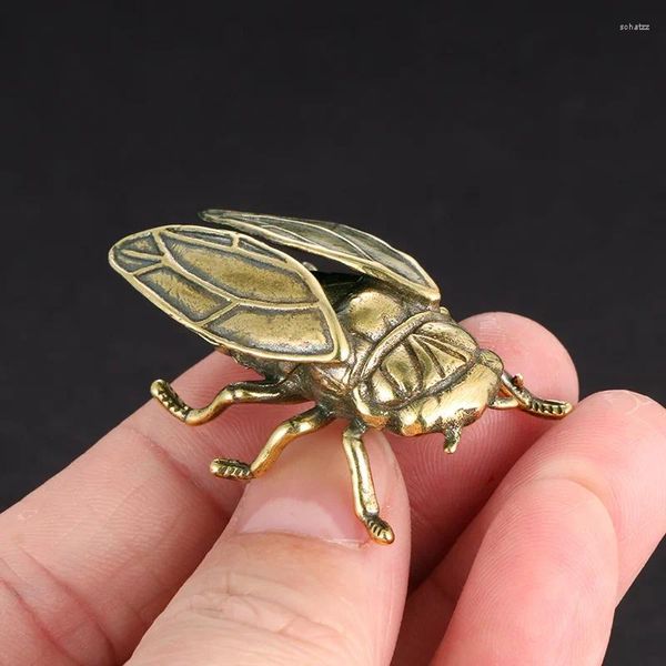 Figurines décoratives transfrontalières vendant un cuivre pur antique connaît une décoration en laiton insectif