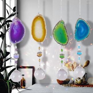 Figurines décoratives Crystal Amber Wind Chime Star Moon Light Catcher Ball Perles colorées Perles de jardin suspendu