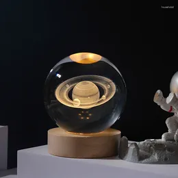 Figuras decorativas bola de cristal planeta grabado con láser Sistema Solar globo astronomía regalo cumpleaños esfera de cristal decoración del hogar