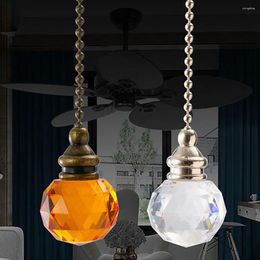 Decoratieve beeldjes kristalstijl trekketting koordgreep voor lichtschakelaar huis plafondventilator kroonluchter acryl hanger lamp decor