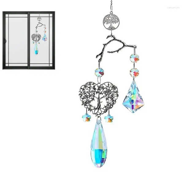 Figuras decorativas Sun Catcher Sun Prisss Hanging Rainbow Chaser Window Wind Chime Of Life Art Pending Home Garden Decoración