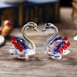 Decoratieve beeldjes Crystal Swan White Wedding Gift voor Comers Practical TV Cabinet Living Room Wine Home Decoratie ornamenten