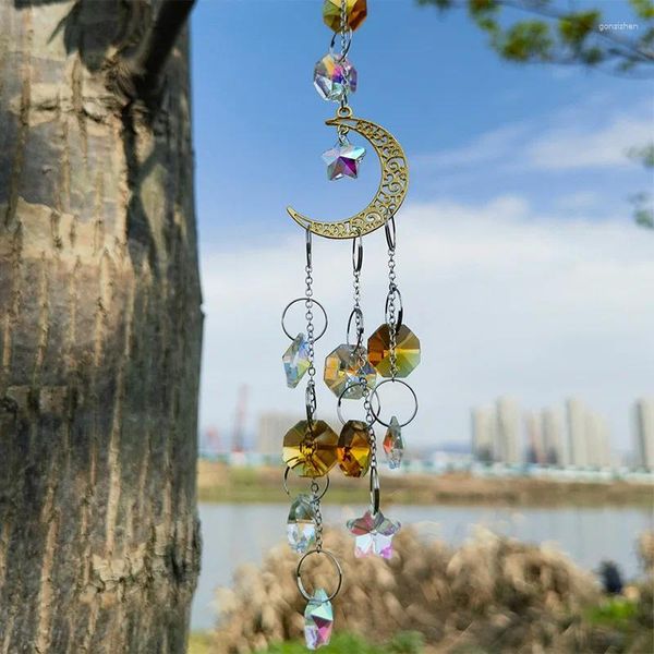 Figurines décoratives Crystal Wind Chime Moon Catcher Diamond Prisms Pendant Dream Rainbow Chaser Hanging Drop Home Garden Decor Windchime