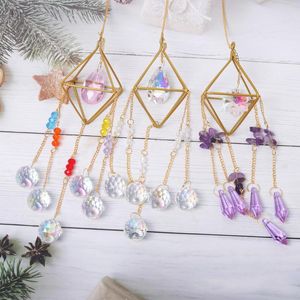 Decoratieve beeldjes kristal windtje zonlicht catcher metalen hanger hangend ornament voor thuiswand raam tuin patio decors