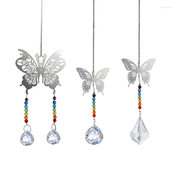 Figurines décoratives Crystal Wind Chime Suncatchers Prism Rain-Bow Pendentif suspendu pour fenêtre Home Garden Décoration de mariage 40Je