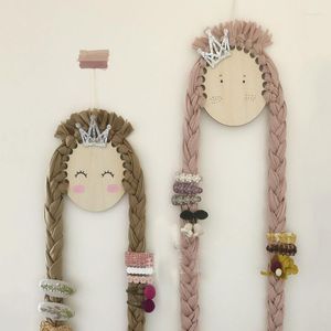 Decoratieve beeldjes schattige vlechten meisje hangende muurdecor haarspeldhouder Noordse kinderkamer kinderkamer decoratie kawaii huis woon ornamenten