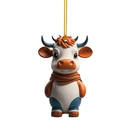 Figurines décoratives mignonnes dessin animé vache de vache ornement réutilisable Noël suspendu pour les amis de la famille