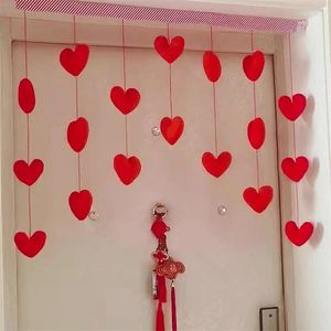 Figurines décoratives mignonnes fenêtres de porte rideau de rideau pour le salon chambre à coucher cuisine fille décoration punch pendant gratuit love coeur