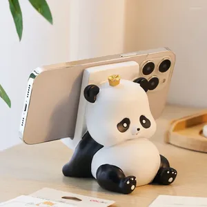 Figurines décoratives mignons panda téléphone tablette stand de bureau décoration ornement