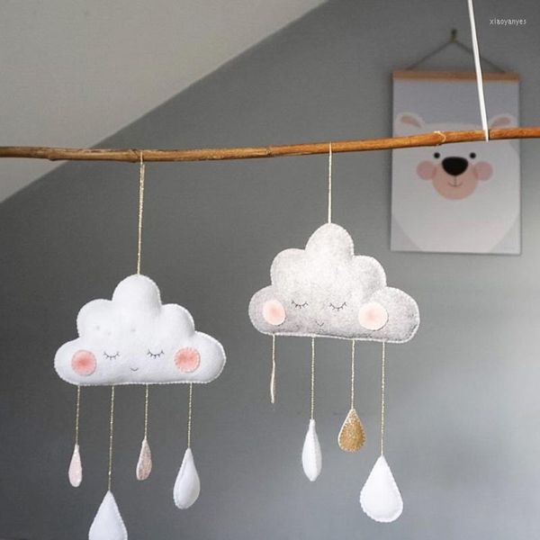 Figuras Decorativas Lindas Nubes Sonrientes Viento Nórdico Bebé Niños Habitación Guardería Hogar Nube Gota De Lluvia Decoración para Colgar En La Pared Pegatinas Calcomanías Regalos