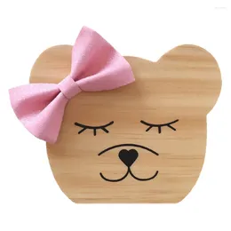 Figurines décoratives ours en bois, jouet mignon, décoration de chambre d'enfant, ornements nordiques, cadeaux pour bébé H