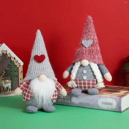 Figurines décoratines Décoration Desktop Faceless Gnome Douple Poupée Creative Glass Star Ornements pour l'arbre de Noël