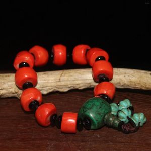 Figurines décoratives, ornement de Bracelet en pin vert corail Antique délicat