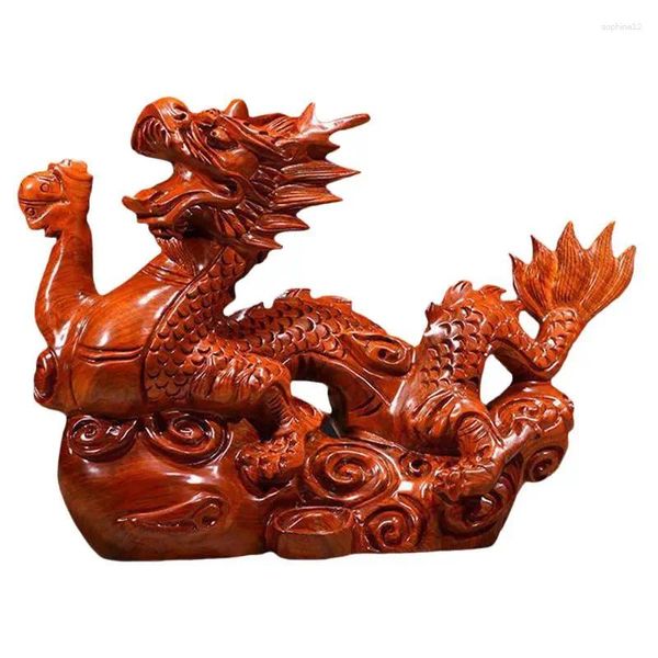 Figurines décoratines Desktop en bois Dragon Statue de décoration maison DÉCORINE DÉCORI