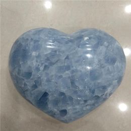 Figurines décoratives dhx sw gros gemme naturel pierre charmante coeur céleste de sculpture à la main