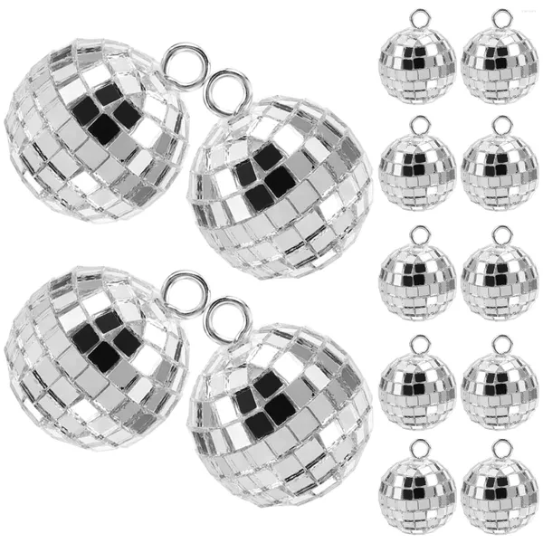 Figurines décoratives Penco Ball Pendants Bright Mini Balls Charms Round Mirror Perles Silver Moucles d'oreilles faisant des années 70 80