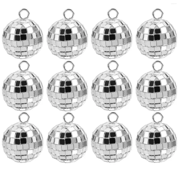 Figurines décoratives Penco Ball Pendants Bright Mini Balls Charms Round Mirror Perles Silver Moucles d'oreilles faisant des années 70 80