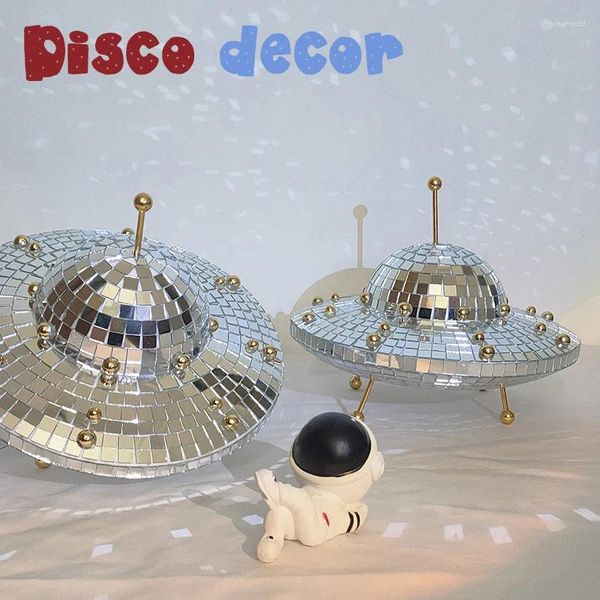 Figurines décoratives boule Disco ovni, décoration de salle, esthétique Halloween Maison espace monde Boho